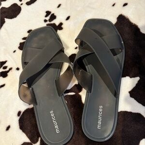 Maurices Black Crisscross Sandals